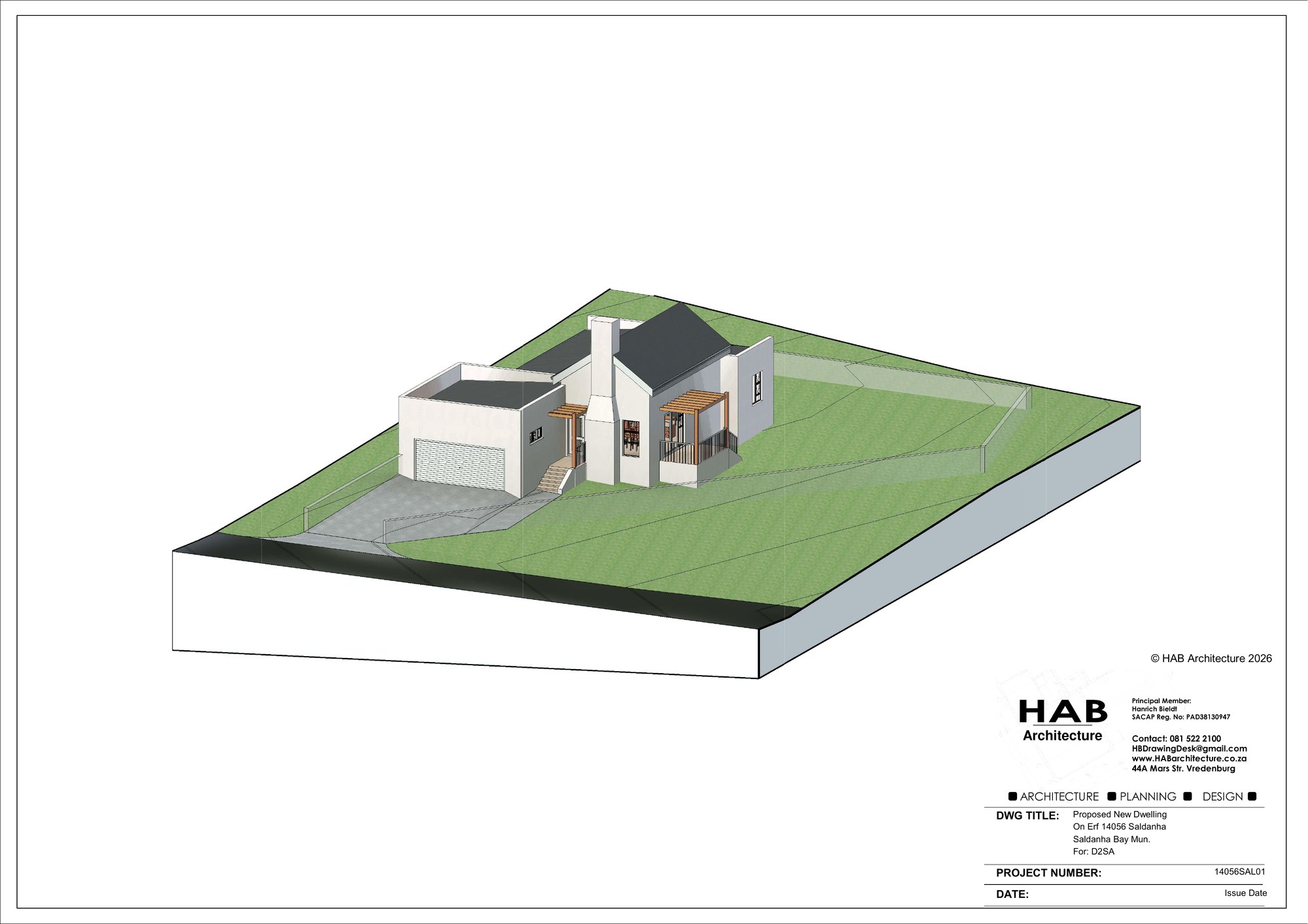 Custom family home render at Welgedaan